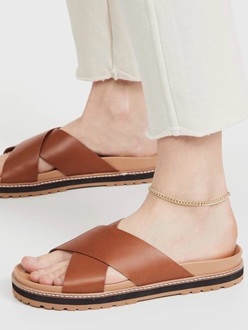 Madewell Dayna Lugsole Sandals English Saddle size 8 $154